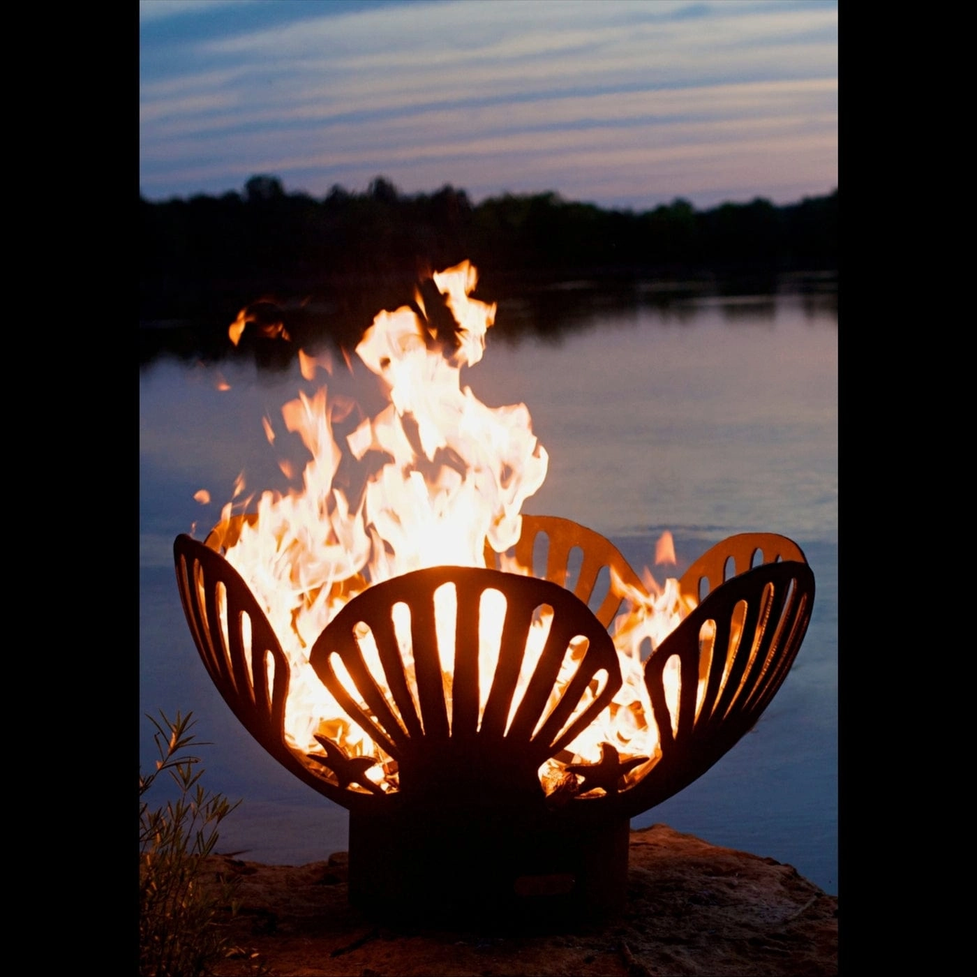 Fire Pit Art Barefoot Beach 42-inch Wood Burning Fire Pit - BB