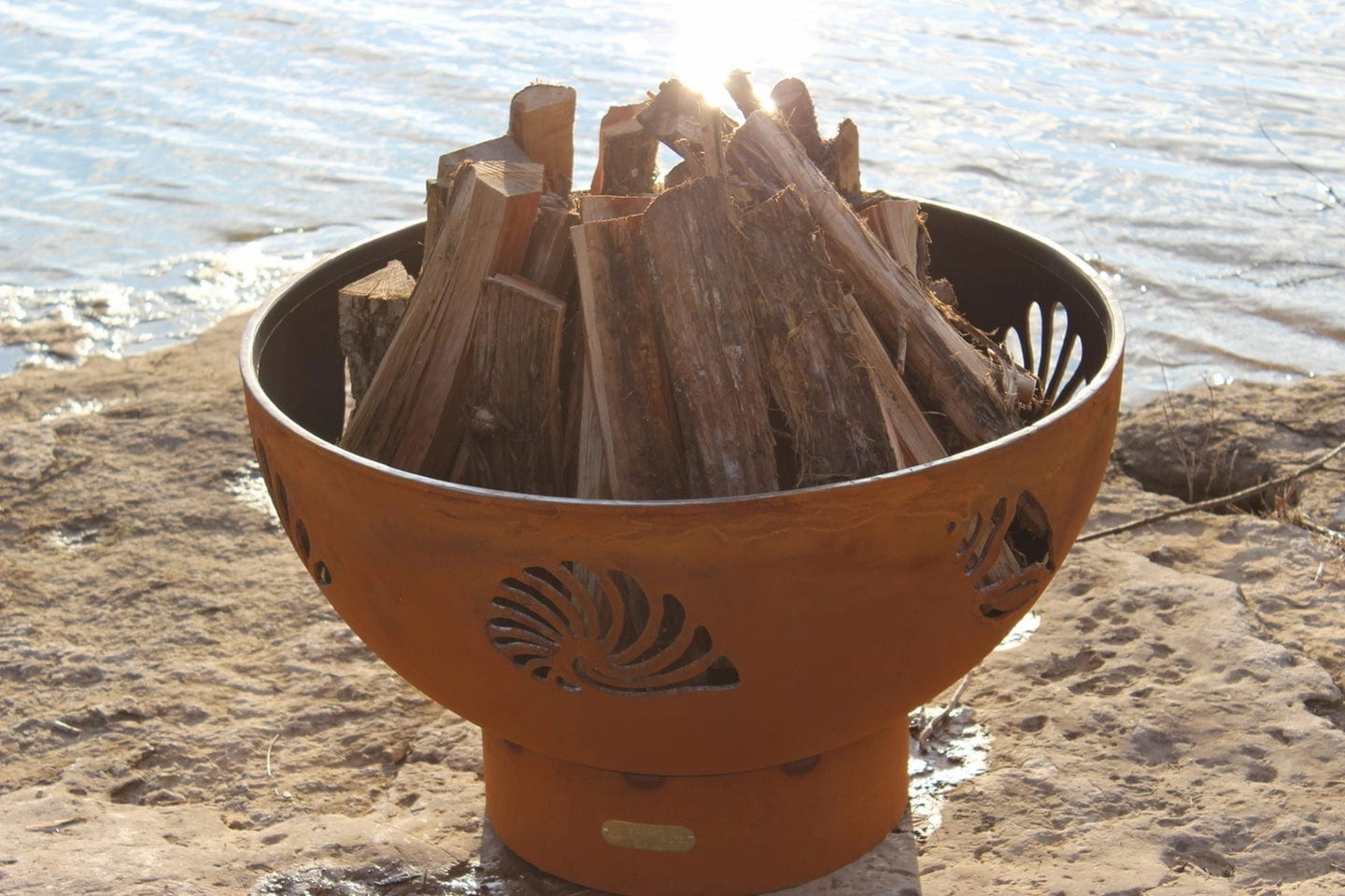 Fire Pit Art Beachcomber 36-inch Wood Burning Fire Pit - Beach
