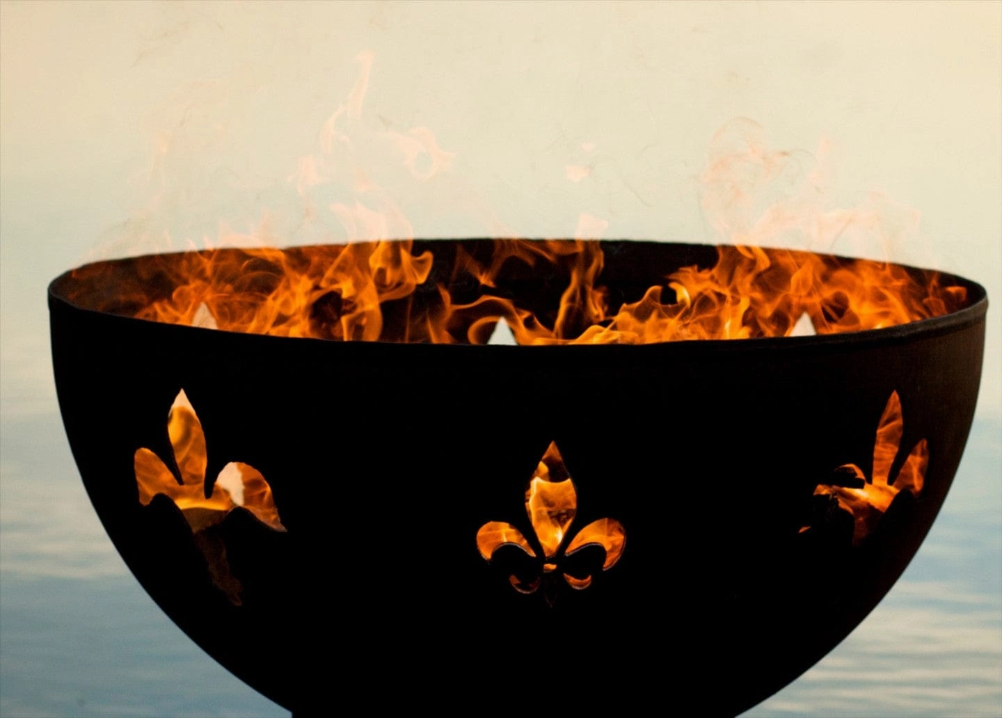 Fire Pit Art Fleur de Lis 36-inch Match Lit Fire Pit - Fleur De Lis-PENTA24-200K BTU