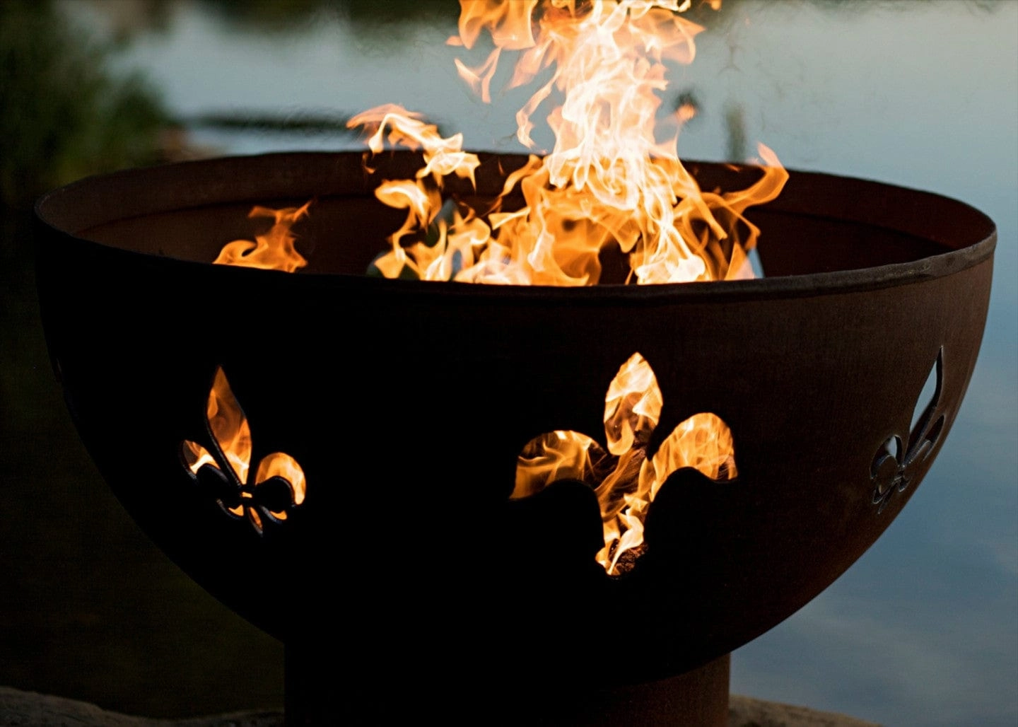 Fire Pit Art Fleur de Lis 36-inch Match Lit Fire Pit - Fleur De Lis-PENTA24-200K BTU