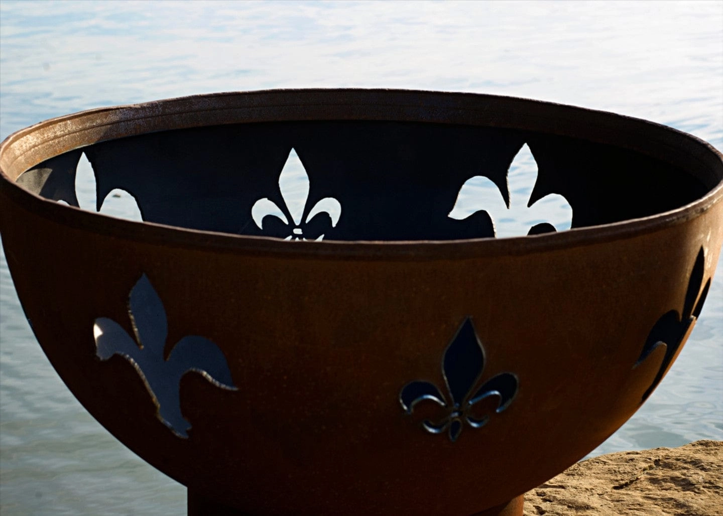 Fire Pit Art Fleur de Lis 36-inch Match Lit Fire Pit - Fleur De Lis-PENTA24-200K BTU