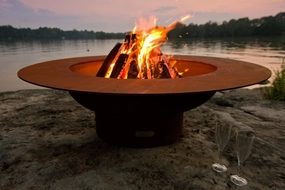Fire Pit Art Magnum 54-inch Gas Fire Pit - MAGportable outdoor fire pit with lid
