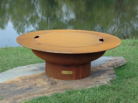 Fire Pit Art Saturn w/lid 41-inch Wood Burning Fire Pit - SAT/LIDportable outdoor fire pit with lid