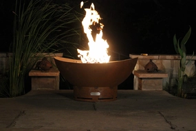 Fire Pit Art Scallop/Tidal 36-inch Gas Fire Pit - SCportable outdoor fire pit with lid
