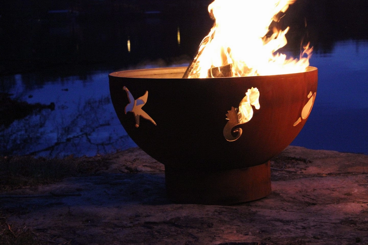 Fire Pit Art Sea Creatures 36-inch Gas Fire Pit - SEA