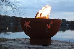 Fire Pit Art Sea Creatures 36-inch Gas Fire Pit - SEAportable outdoor fire pit with lid