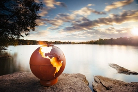 Fire Pit Art Third Rock 36-inch Wood Burning Fire Pit - TRportable outdoor fire pit with lid