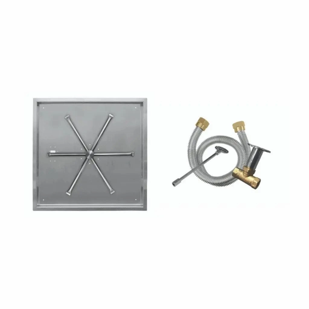 Firegear 20" Stainless Steel Square Pan Gas Fire Pit Insert FPB-20SBSMT-Nportable outdoor fire pit with lid