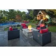 Firegear 20" Stainless Steel Square Pan Gas Fire Pit Insert FPB-20SBSMT-N