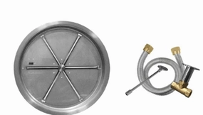 Firegear 33" Stainless Steel Round Pan Gas Fire Pit Insert FPB-33RBS31MT-Nportable outdoor fire pit with lid