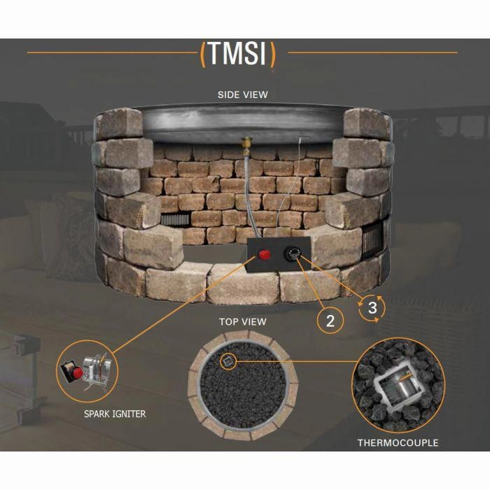 Firegear 34" Round Disk Gas Fire Pit Insert FPB-34DBSTMSI-N