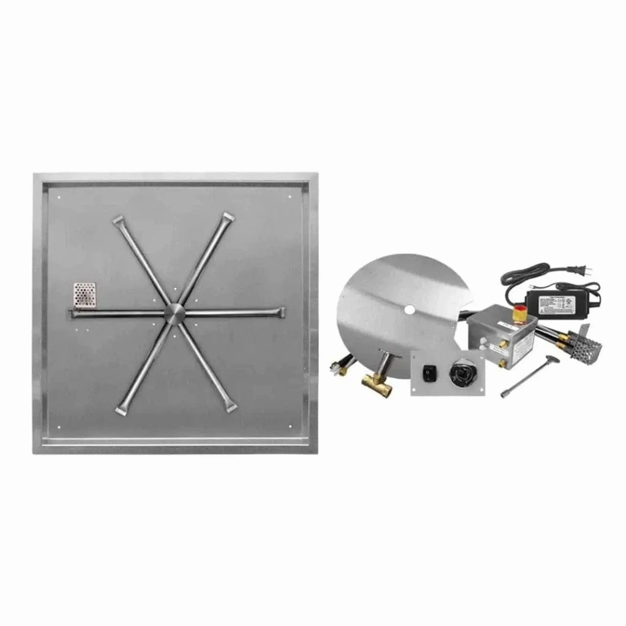 Firegear 40" Square Flat Pan Gas Fire Pit Kit FPB-40SFBSAWSportable outdoor fire pit with lid
