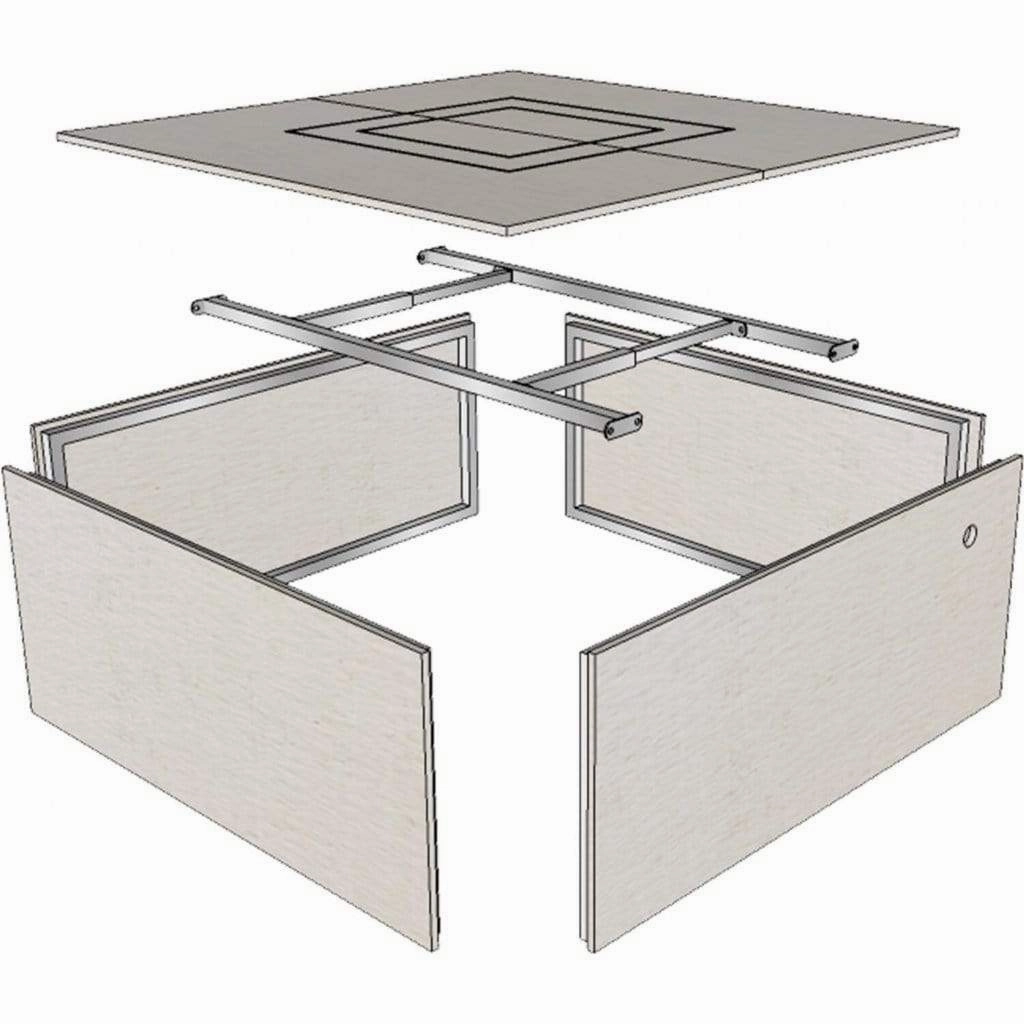 Firegear 48" Square Fire Pit Enclosure RTF-S48