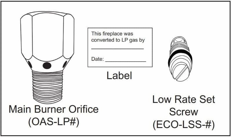 Firegear Kalea Bay Fireplace 36-inch Propane Conversion Kit OFP-36LECO-LPK