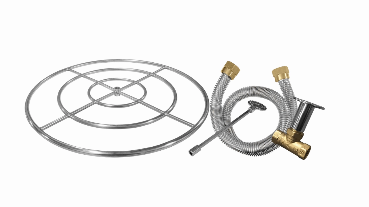 Firegear Stainless Steel 18-inch Fire Ring Burner Kit FG-FR-18SSKFireproof mat for under fire pit