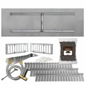 Firegear Stainless Steel Match Light Linear Flat Natural Gas 48-inch LOF-4814FHMTN-PKportable outdoor fire pit with lid
