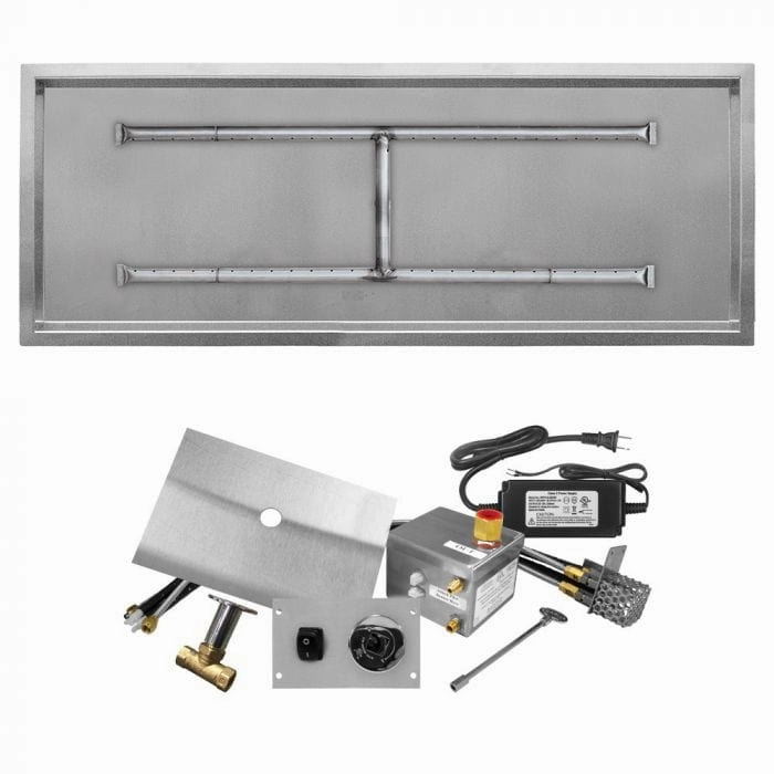 Firegear Stainless Steel Match Light Linear Flat Natural Gas 60-inch LOF-6016FHMTN-PKportable outdoor fire pit with lid