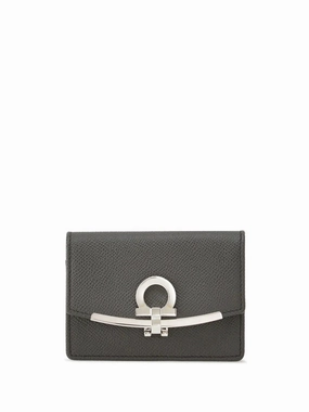 Special Deal Frenzy Ferragamo Gancini Leather Card Holder