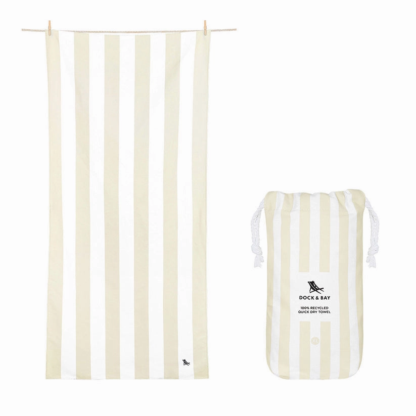 Best Price Online Dock & Bay Beach Towel Cabana Light Collection Xl 100% Recycled Bora Bora Beige