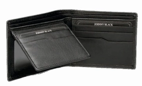 Johnny Black Chicago 8Cc Bi-Fold Leather Wallet - Rfid | Black Hot Discount Deal