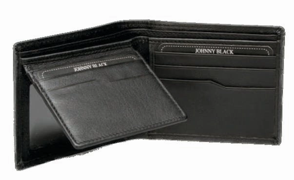 Johnny Black Chicago 8Cc Bi-Fold Leather Wallet - Rfid | Black MustHave Clearance
