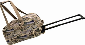 Men'S Tapestry Rolling Duffel Bag With Wheels In Natural Limited Time Discount Dont Miss This Steal