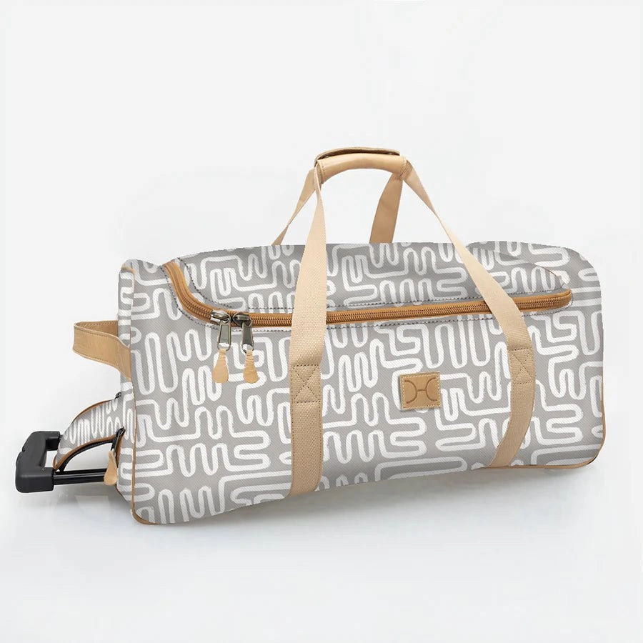 Thandana Laminated Fabric Wheeled Duffel Bag Weekend Flash Offer