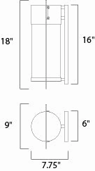 Focus LED Outdoor Wall Sconce Black