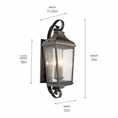 Forestdale 30.75" 3-Light Outdoor Wall Light