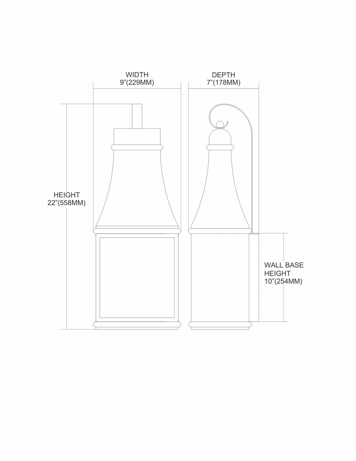 Forged Jefferson Three Light Outdoor Wall Sconce Charcoal
