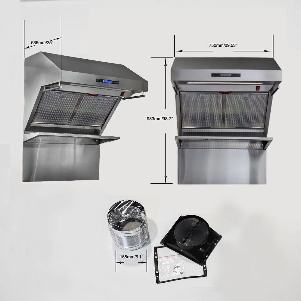 Forno FRHWM502930HB Savona - 30" Wall Mount Range Hood With Hybrid Filters & Back Splash