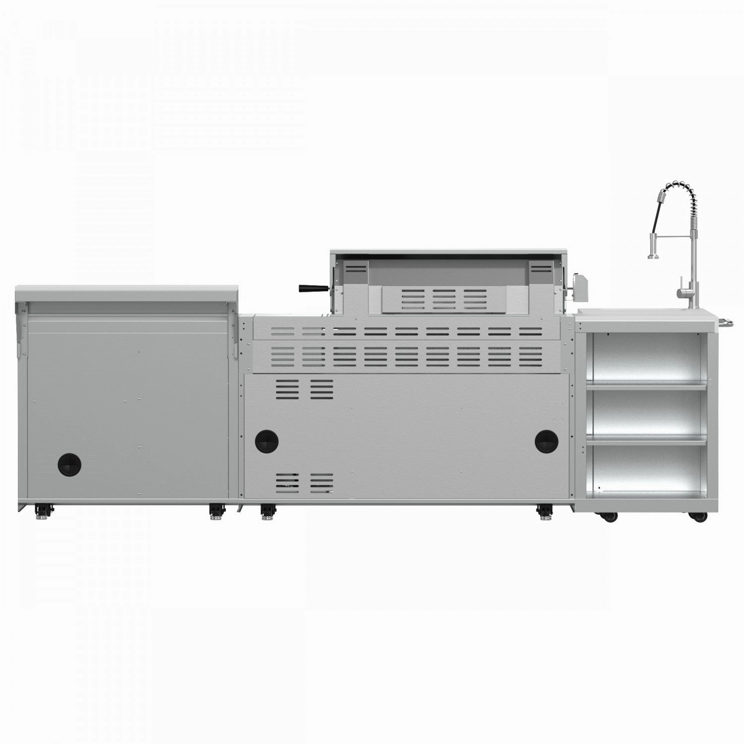 Forno Bulnes White Countertop Outdoor Kitchen with 40" 84,000 BTU BBQ and Beverage Centre - FODKT2520WHT