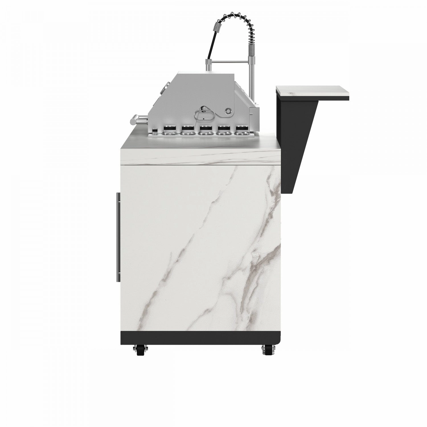 Forno Rimini White Countertop Outdoor Kitchen with 30" 62,600 BTU BBQ and 2 Beverage Centres (4.8 Cu. Ft.) - FODKT2575WHT