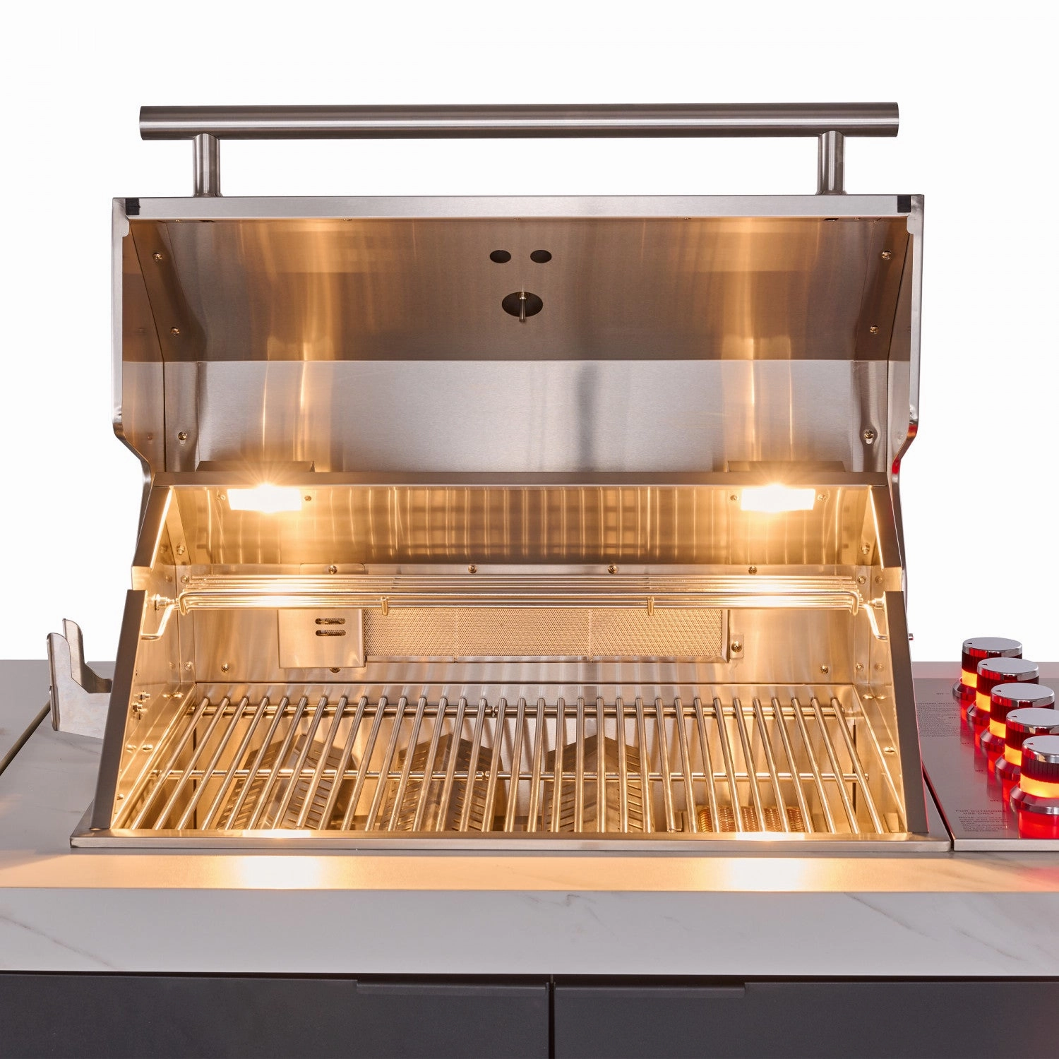 Forno Rimini White Countertop Outdoor Kitchen with 30" 62,600 BTU BBQ and 2 Beverage Centres (4.8 Cu. Ft.) - FODKT2575WHT