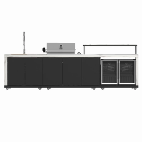 Forno Rimini White Countertop Outdoor Kitchen with 30" 62,600 BTU BBQ and 2 Beverage Centres (4.8 Cu. Ft.) - FODKT2575WHT outdoor griddle for camping trips