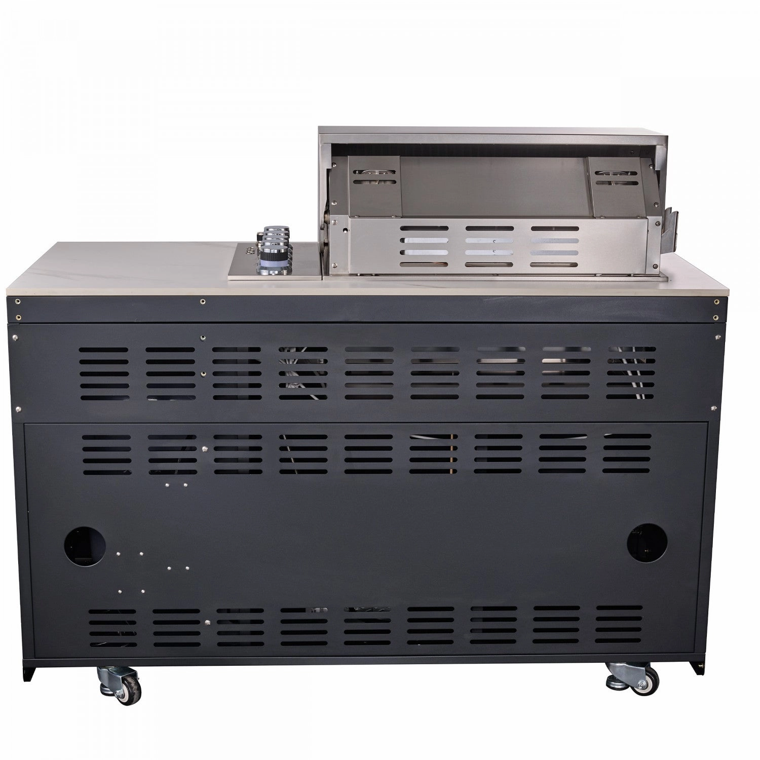 Forno Rimini White Countertop Outdoor Kitchen with 30" 62,600 BTU BBQ and 2 Beverage Centres (4.8 Cu. Ft.) - FODKT2575WHT