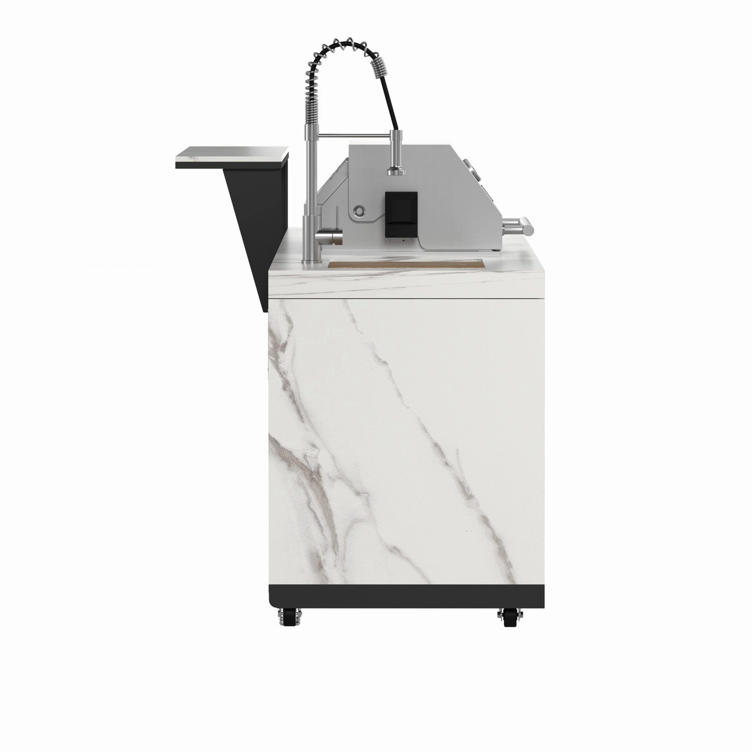 Forno Rimini White Countertop Outdoor Kitchen with 30" 62,600 BTU BBQ and 2 Beverage Centres (4.8 Cu. Ft.) - FODKT2575WHT