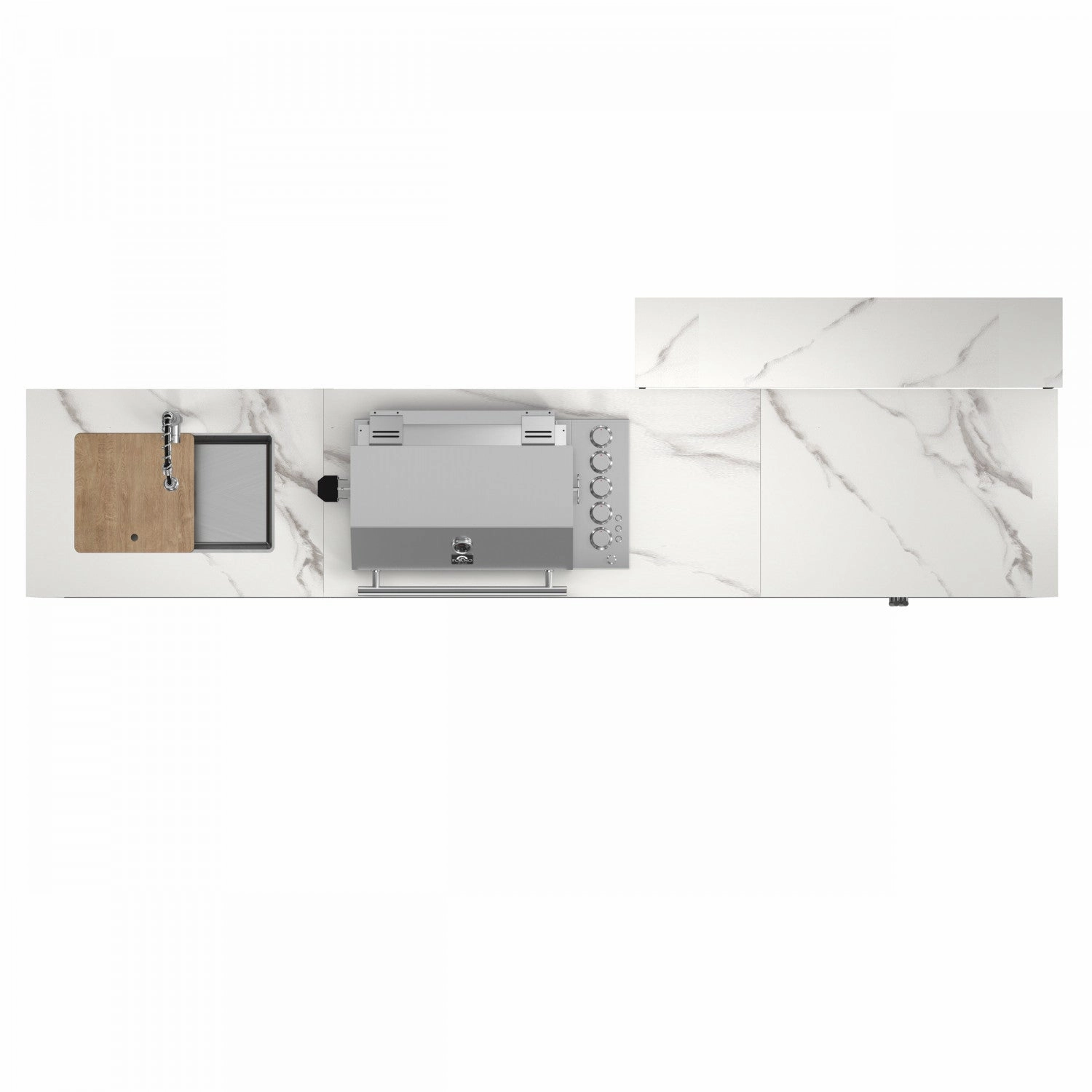 Forno Rimini White Countertop Outdoor Kitchen with 30" 62,600 BTU BBQ and 2 Beverage Centres (4.8 Cu. Ft.) - FODKT2575WHT