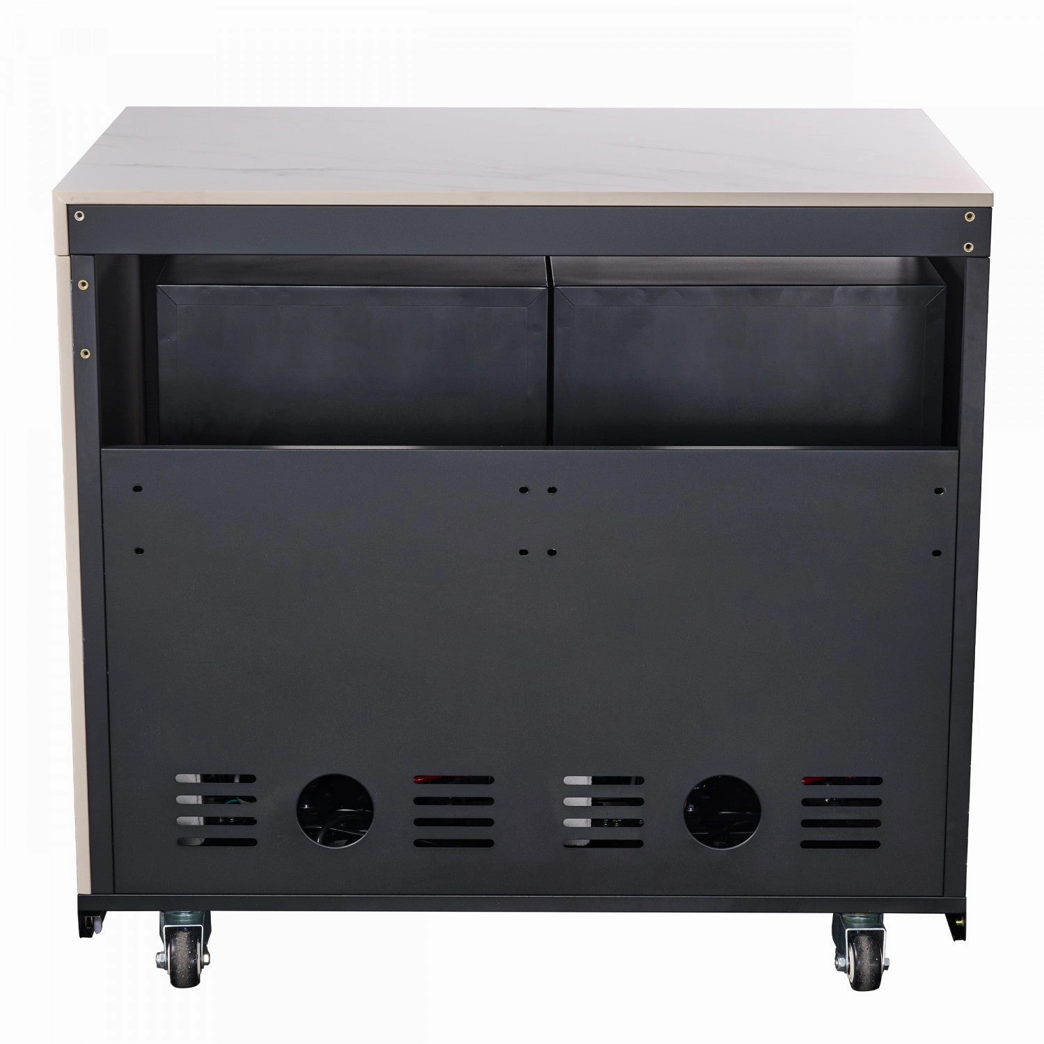 Forno Rimini White Countertop Outdoor Kitchen with 30" 62,600 BTU BBQ and 2 Beverage Centres (4.8 Cu. Ft.) - FODKT2575WHT
