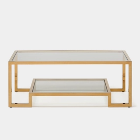 Frame - Coffee Table In Clear Glass & Champagne Finishoutdoor coffee table for patio or lounge