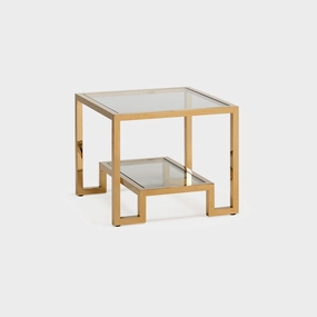 Frame - Lamp Table In Clear Glass & Champagne Finishoutdoor side table for patio furniture