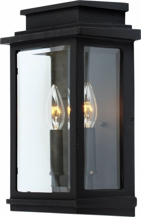Freemont Two Light Outdoor Wall Mount BlackOutdoor wall sconces with motion sensor