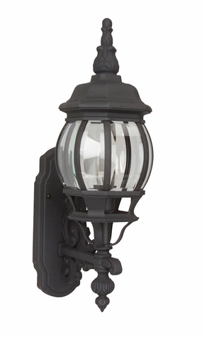 French Style One Light Wall Mount Textured BlackOutdoor wall sconces with motion sensor