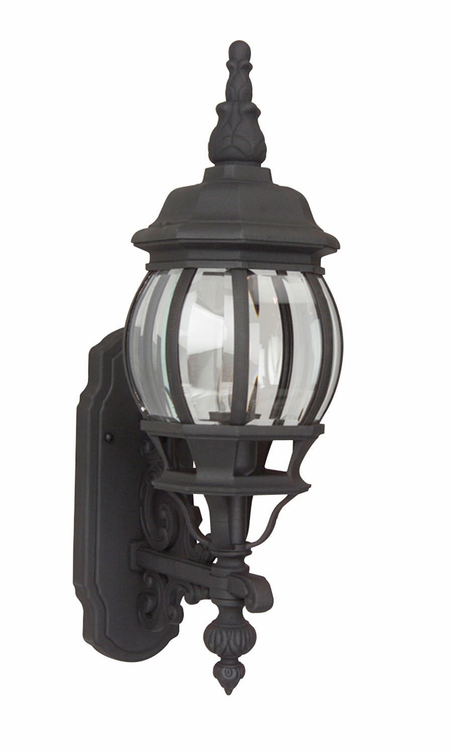 French Style One Light Wall Mount Textured BlackOutdoor wall sconces with motion sensor
