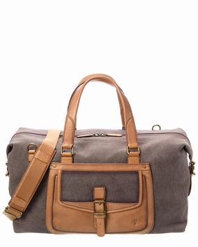 Frye Denver Canvas & Leather Weekender Bag MustHave Steals Last Chance Offer