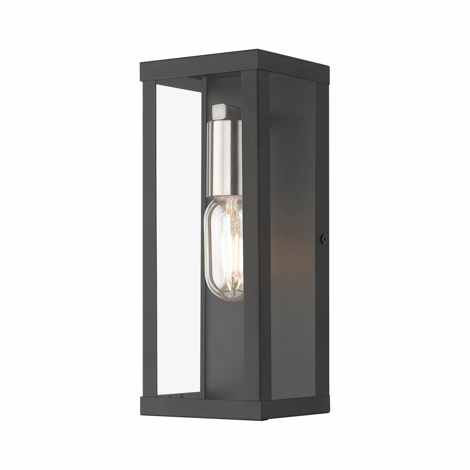 Gaffney One Light Outdoor Wall Lantern Black with Brushed NickelOutdoor wall sconces with motion sensor