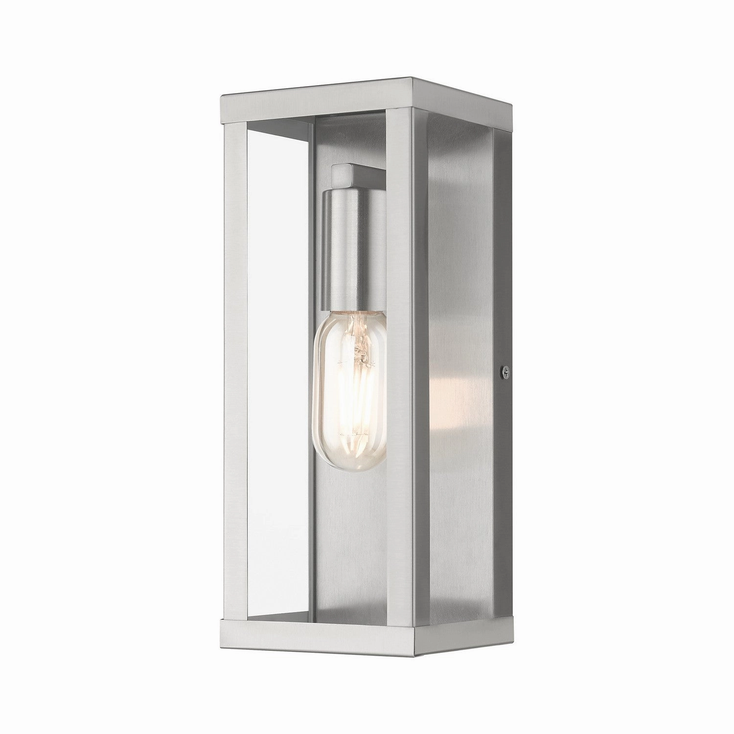 Gaffney One Light Outdoor Wall Lantern Brushed NickelOutdoor wall sconces with motion sensor