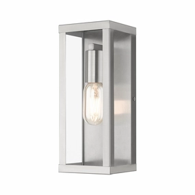 Gaffney One Light Outdoor Wall Lantern Brushed NickelOutdoor wall sconces with motion sensor