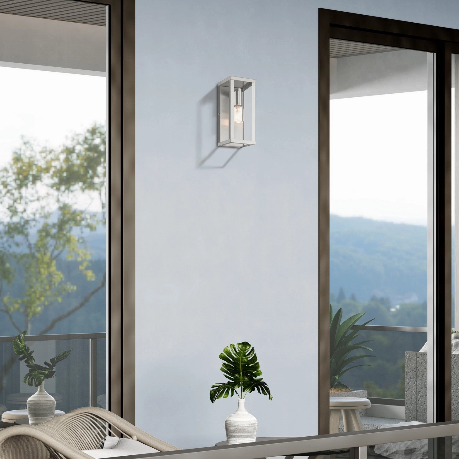 Gaffney One Light Outdoor Wall Lantern Brushed Nickel