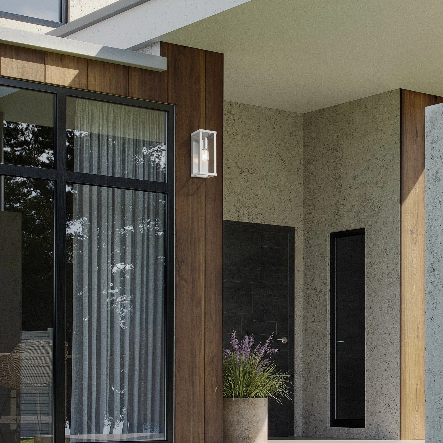 Gaffney One Light Outdoor Wall Lantern Brushed Nickel